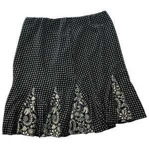 Emma James Woman Plus Size 18W Skirt Paisley‎ & Circles Print Pull On Waist